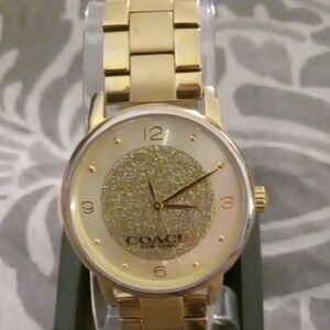 Coach Gold-Tone Glitter Watch